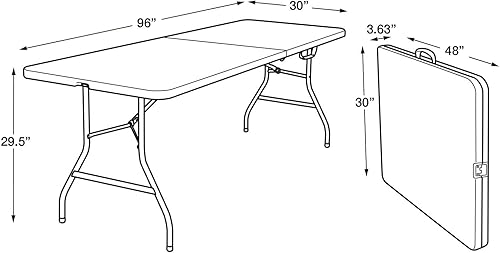 Miniatura 3 de ROOMAN Small Folding Table Centerfold Folding Table, Patio Furniture, Portable Plastic Indoor Outdoor Picnic Party Dining Camping Tables