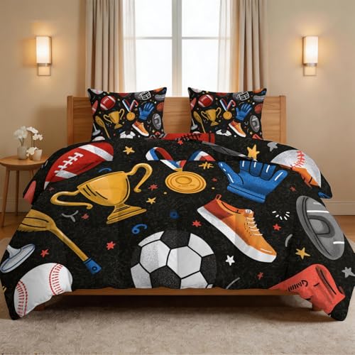 Edredón de calavera 200x200 lavable con dos fundas de almohada rojas 4