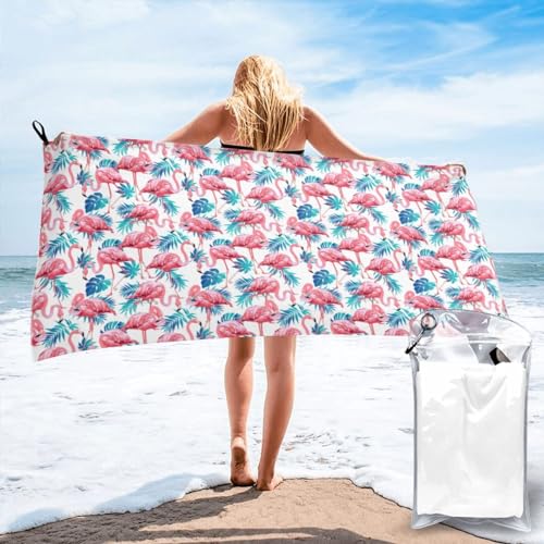 Serviette de gym séchage rapide drap de plage léger flamingo - 2