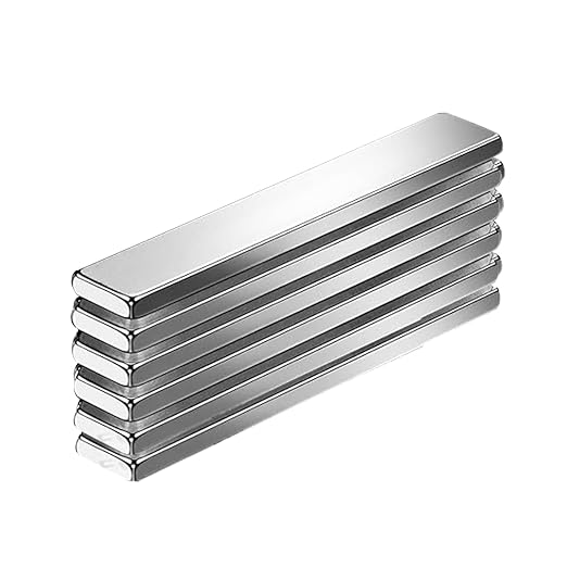 6PCS Strong Neodymium bar Magnets Rare Earth Magnets,6pcs Rectangular Magnetic Bar for Fridge,Kitchen,Craft,60X10X3mm