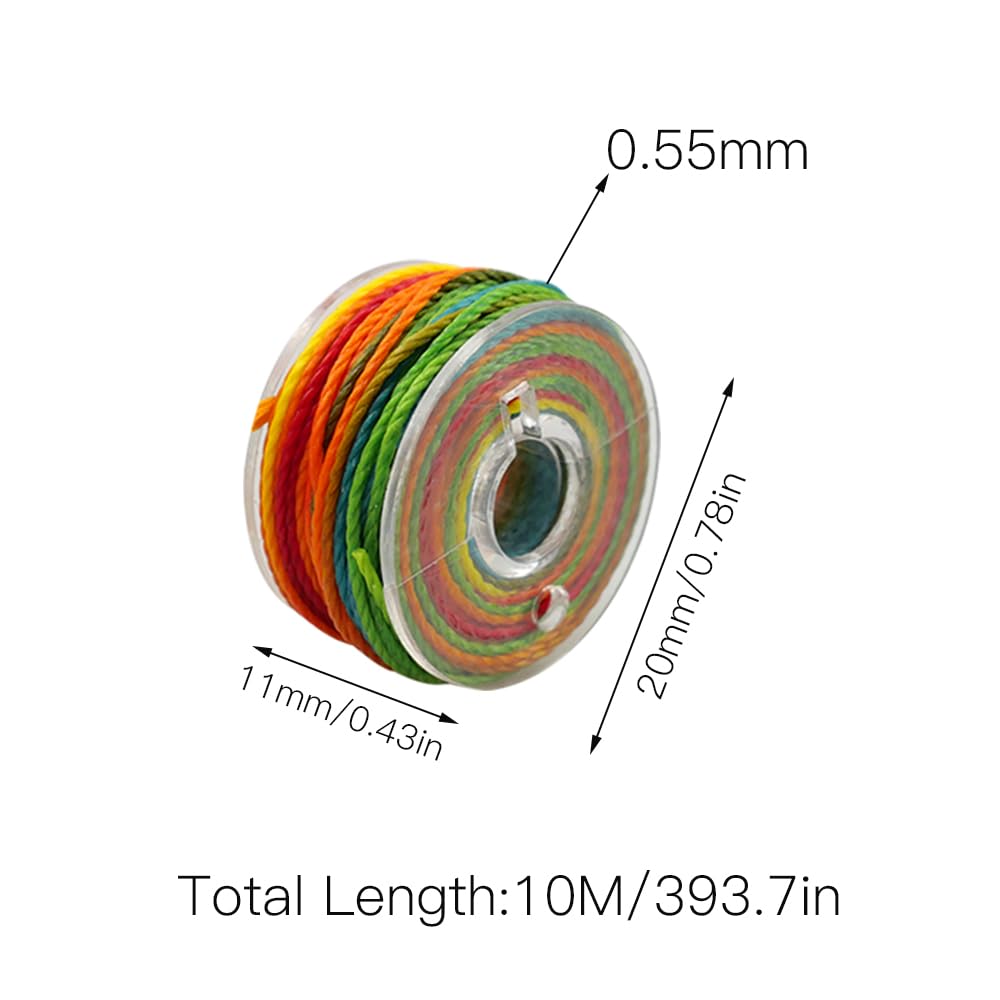Fil Ciré Coloré Pour Bijoux - 36 Rouleaux - 0.55mm X 10m - Multicolore - Bracelet, Collier, Artisanat