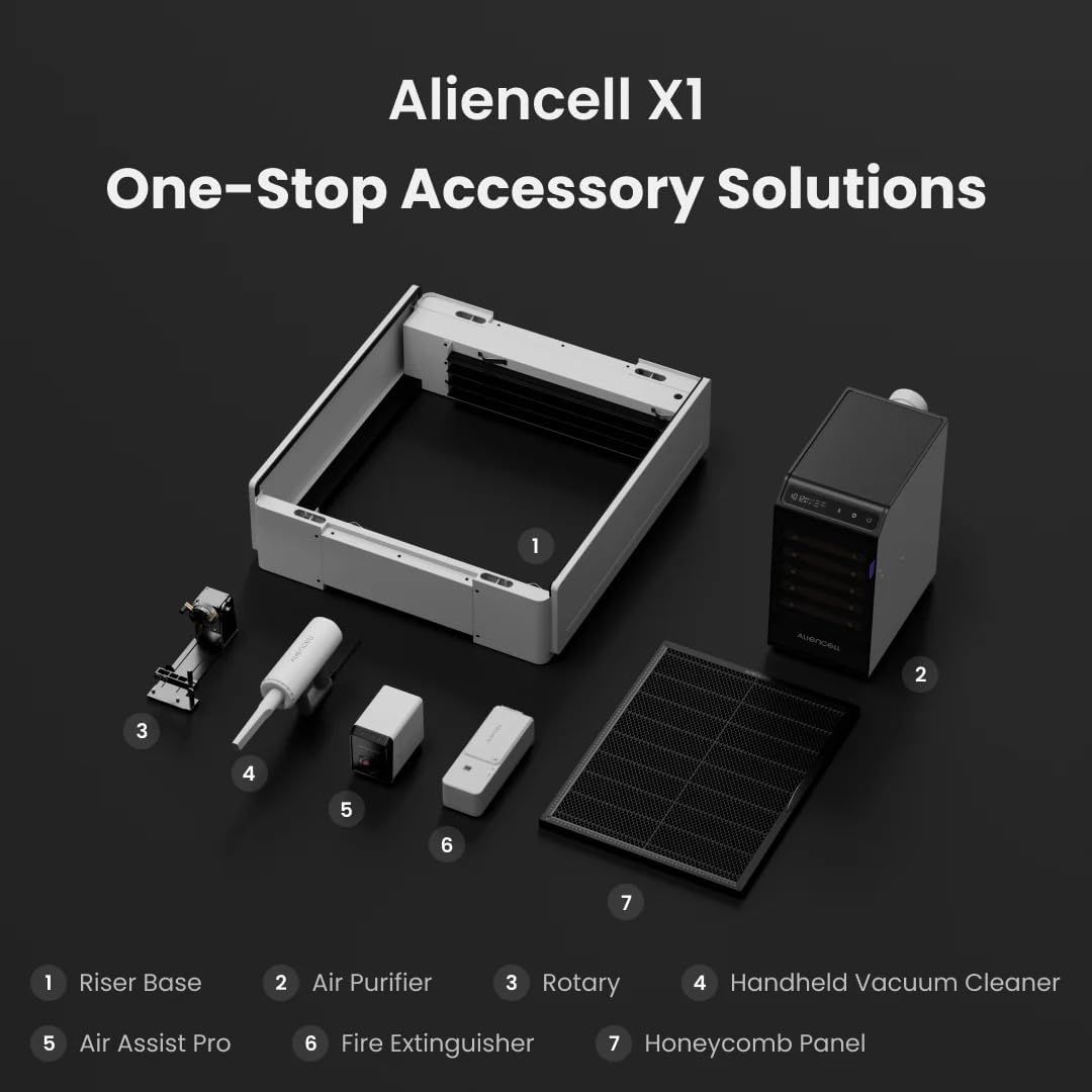 Aliencell Handheld Vacuum Cleaner for X1/X1Lite/E1 Engraving Machine (No Batteries Required)
