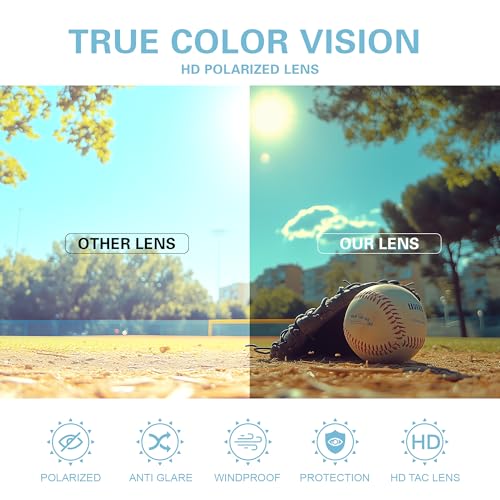 Image of suoso Kids Sports Polarized Sunglasses: Youth Baseball Sun Glasses Cycling Glasses for Boys Girls Age 6-12 Lightweight TR90