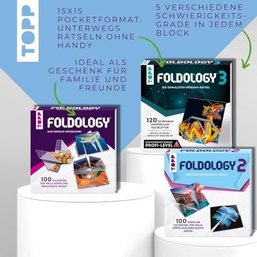 Foldology – Das Origami-Rätselspiel: 100 einzigartige Falträtsel für helle Köpfe und geschickte Hände Jung und Alt!