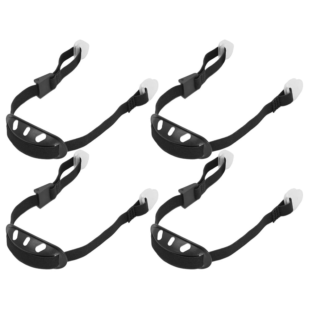 Jnchdghwa Black Multi-Point Adjustable Elastic Chin Strap And Universal Helmet Chin Strap 4Pcs Chin Cup