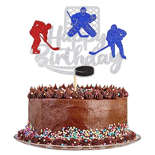 Blumomon 1 Pcs Décoration De Gâteau De Hockey Joueur De Hockey Thème De Gâteau De Hockey Joyeux Anniversaire Décoration De Gâteau Pour Garçons Et Filles Décoration De Gâteau d’Anniversaire Objets