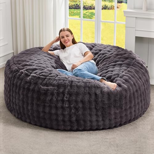 Hobestluk Bean Bag Chairs 5ft Beanbag Chair with Filler Adult Bean Bags with Fluffy & Machine...