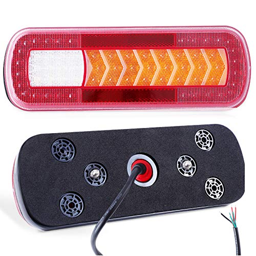 AGRISHOP LED Rückleuchten Anhänger Dynamisch Set 12v24V 2PCS Rücklicht Anhänger PKW Led Wohnwagen Rückleuchten Wasserdicht Rücklichter Anhänger Heckleuchten led Rückfahrscheinwerfer Anhänger E-Mark – Bild 3