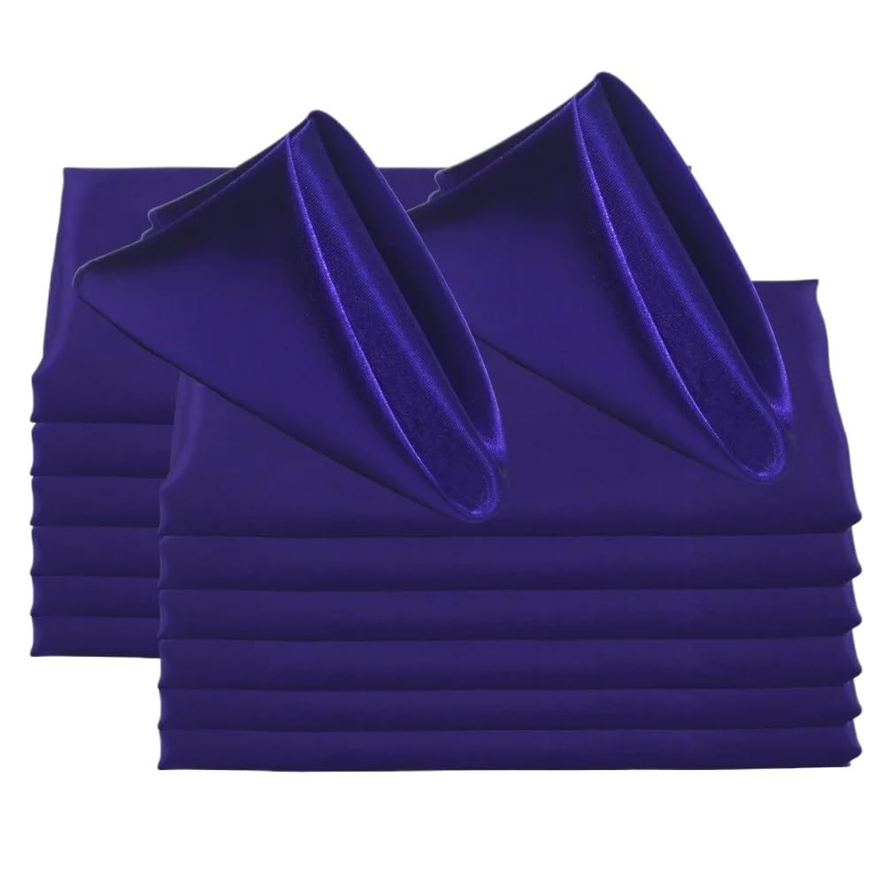 Eamrfvqt Purple Satin Dinner Napkins, Ester Satin Dinner Napkins 50Pc 30X30cm Multicolor Wedding Party