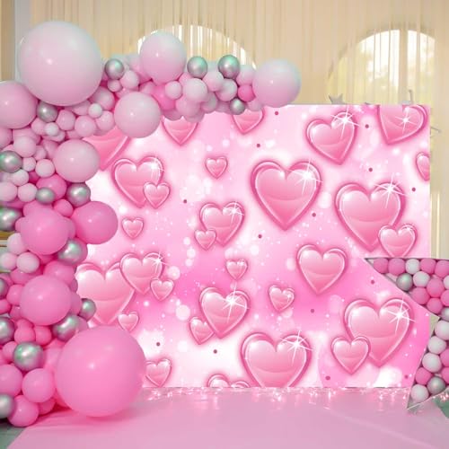 Sensfun fondo rosa corazones 7x5ft miniatura 2
