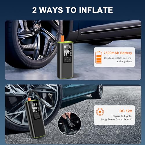 SOMDARHK Tire Inflator Portable Air Compressor for Car Tire Motorcycle Bike by SOMDARHK - Used condition - Image 4
