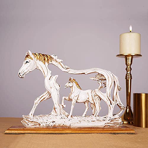 Image of The Artment your artistic apartment Wooden Feng Shui Galloping Horse Animal Resin Decorative Showpiece: Home Decor for Living Room, Bedroom, Study Table - Ideal Gift, Office Desk Accent
