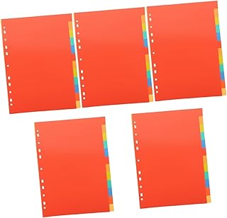 Operitacx 15 Conjuntos Divisor De Índice A4 Divisores De Plástico Divisores De Plástico Folhas Soltas Notebook Cartão De Índice Divisores De Pasta De Página Inserível Divisores De Pasta De