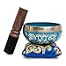 Tibetan Singing Bowl Set Blue - Easy To Play for Beginners - Authentic Handcrafted Mindfulness Meditation Holistic Sound 7 Chakra Healing Gift by Himalayan Bazaar