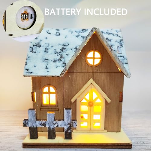 3 Pezzi Casette Natalizie Luminose Villaggio