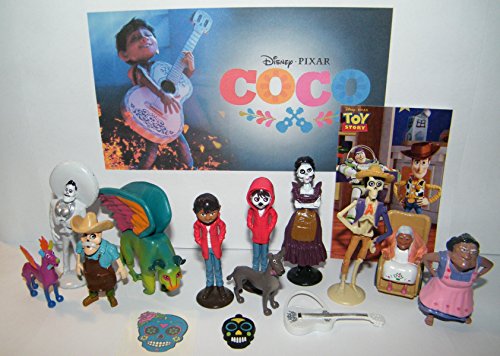 B. B. Inc Disney Coco Movie Deluxe Party Favors Goody Bag Fillers Set of 15 with Figures, Tattoo, Sticker and Charm Featuring Miquel, Spirit Gude Pepita, Papa Julio and More!