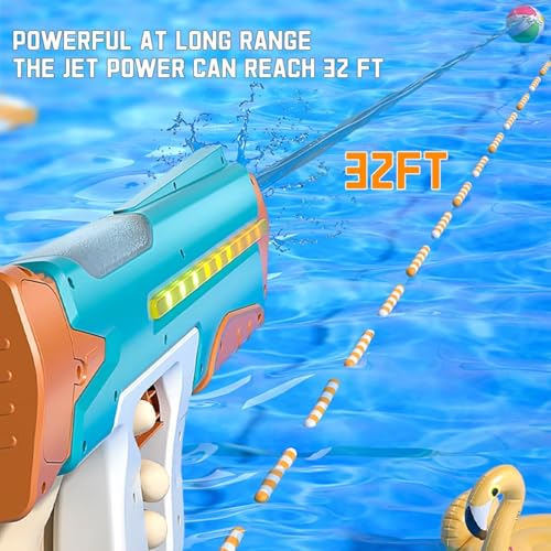 Image of Storio Rechargeable Electric Automatic Continuous Shooting High Pressure High Power Holi Pichkari Water Gun Toy for Kids - Auto Suction, 25-32Ft Range, Self-Filling
