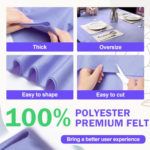Image of XSEINO Lavender Large Felt Fabric 36 inch X 36 inch(1 Square Yard), 1.4 mm Thick Soft Felt Fabric Sheet for Crafts, Purple Series Colors Soft Nonwoven Fabric, Fit for Decoration, Sewing, DIY Crafts