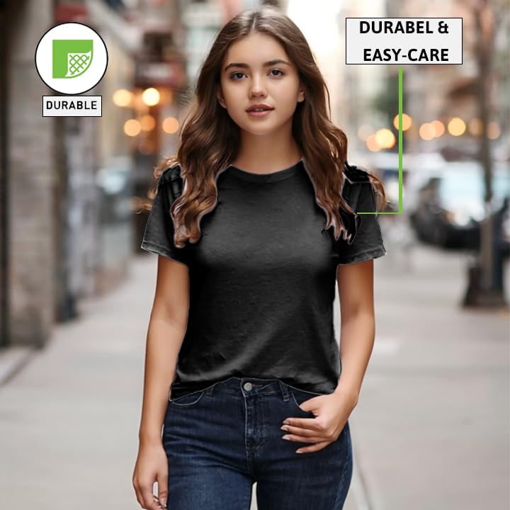 Girls Short Sleeve Crewneck T-Shirt, Summer Casual Top, Ages 1-13 Years4