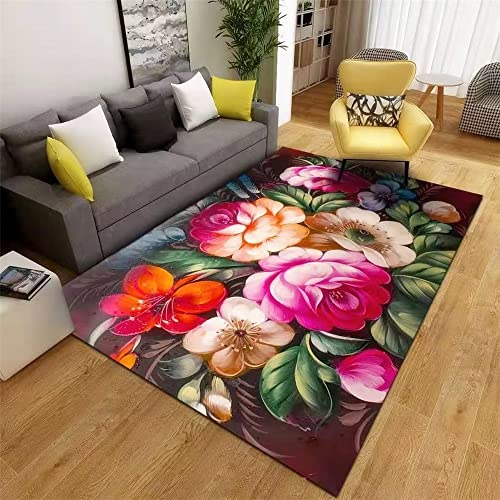 Tapis de salon rouge abstrait de qualité supérieure 180X250cm durable - 2