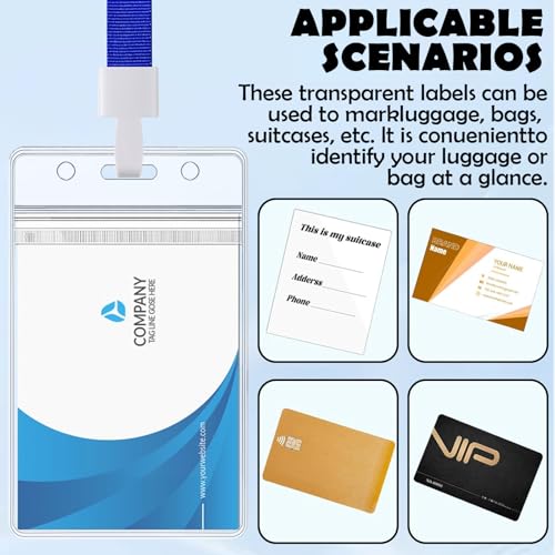 150 PCS Clear Plastic Luggage Tags, Waterproof Tag Bulk for Office Business Travel Supplies4
