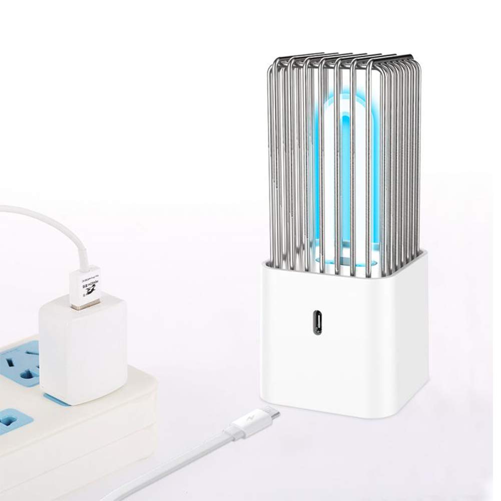 Luz de esterilización UVC portátil de 2.5W, lámpara de escritorio UV de sala de estar de dormitorio Lámpara de escritorio ultravioleta de cuarzo de ozono para viajes domésticos