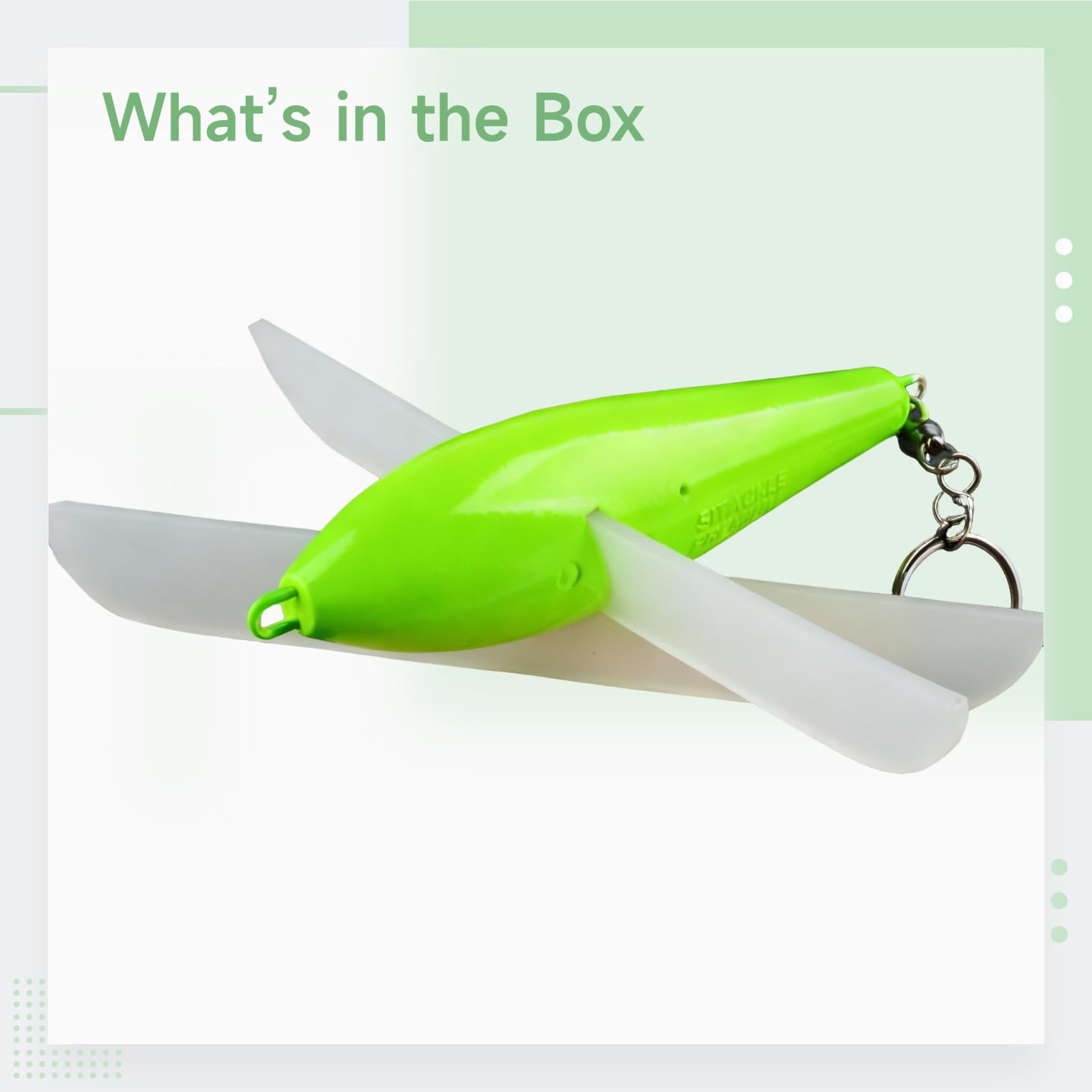 7,9 Zoll / 20 cm grüner Holz Angelköder, Big Airplane Baits Schleppköder mit Kunststoffflügeln, Köder für Thunfisch im Meer, einfacher Verbinder, stabiles Werfen, Meeresangelköder
