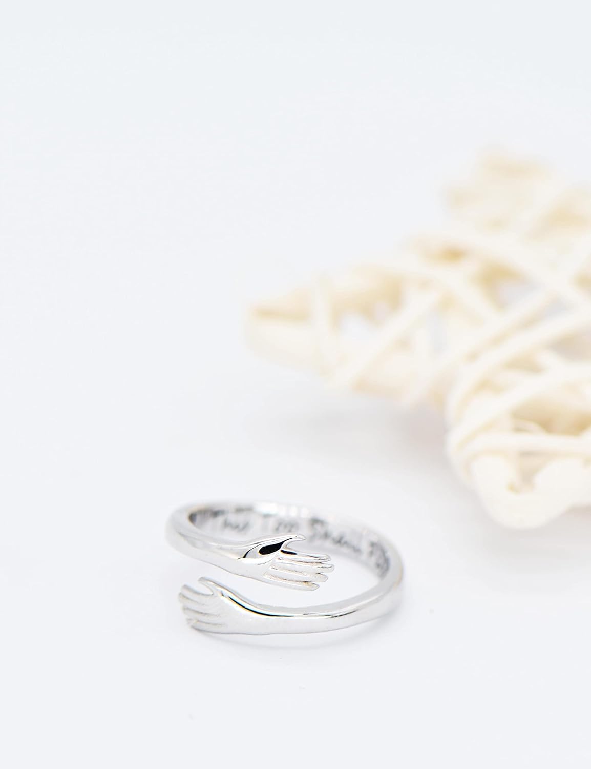 Hug Ring Come to My Arms Sterling Silver Hugging Ring with Inspirational Words Ring Adjustable Size for Women - Image 5