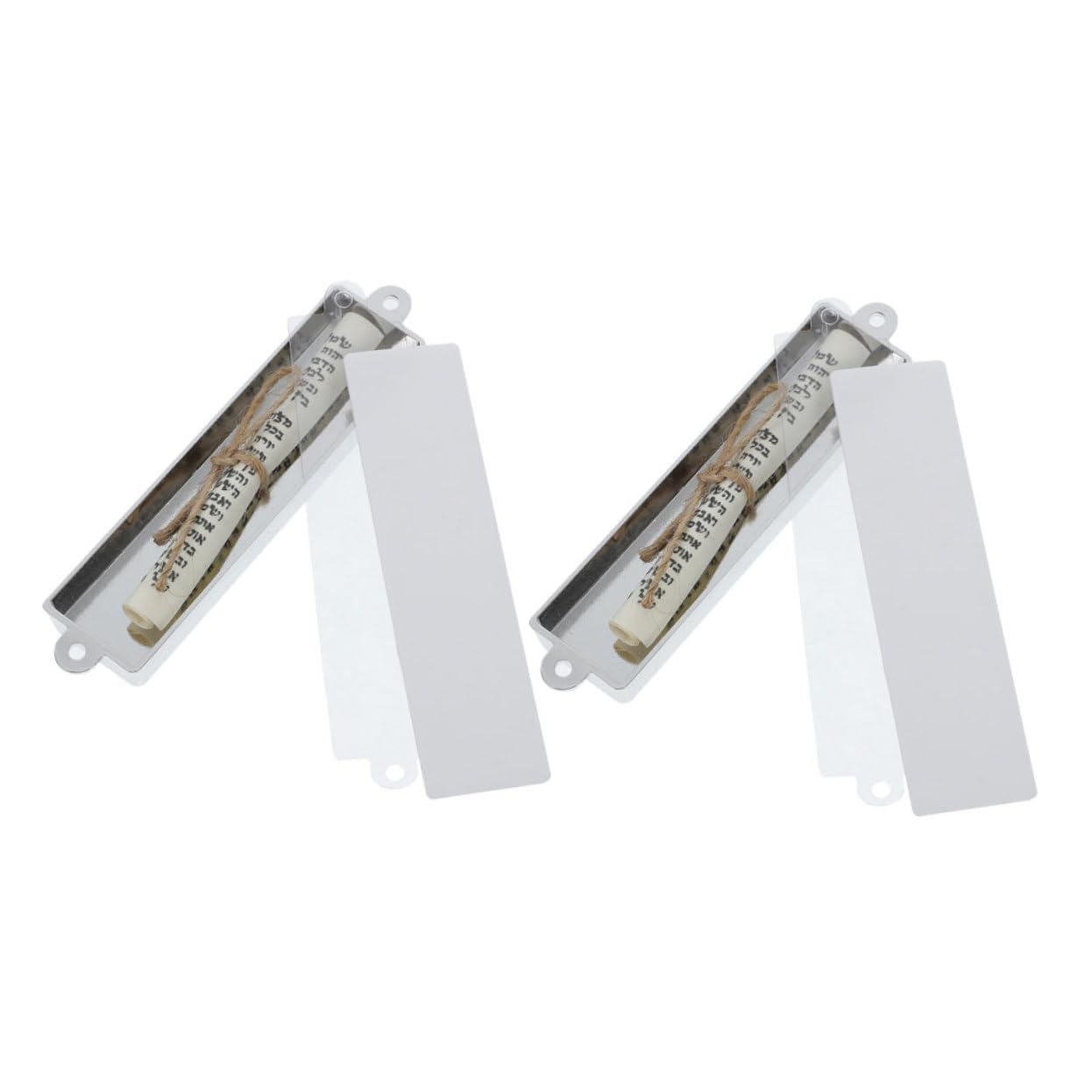 Cabilock 2pcs Metal Mezuzah with Scroll for Door Elegant Jewish Home Decor Blessing Symbol Decorative Religious Scroll Hangers for Jewish Family