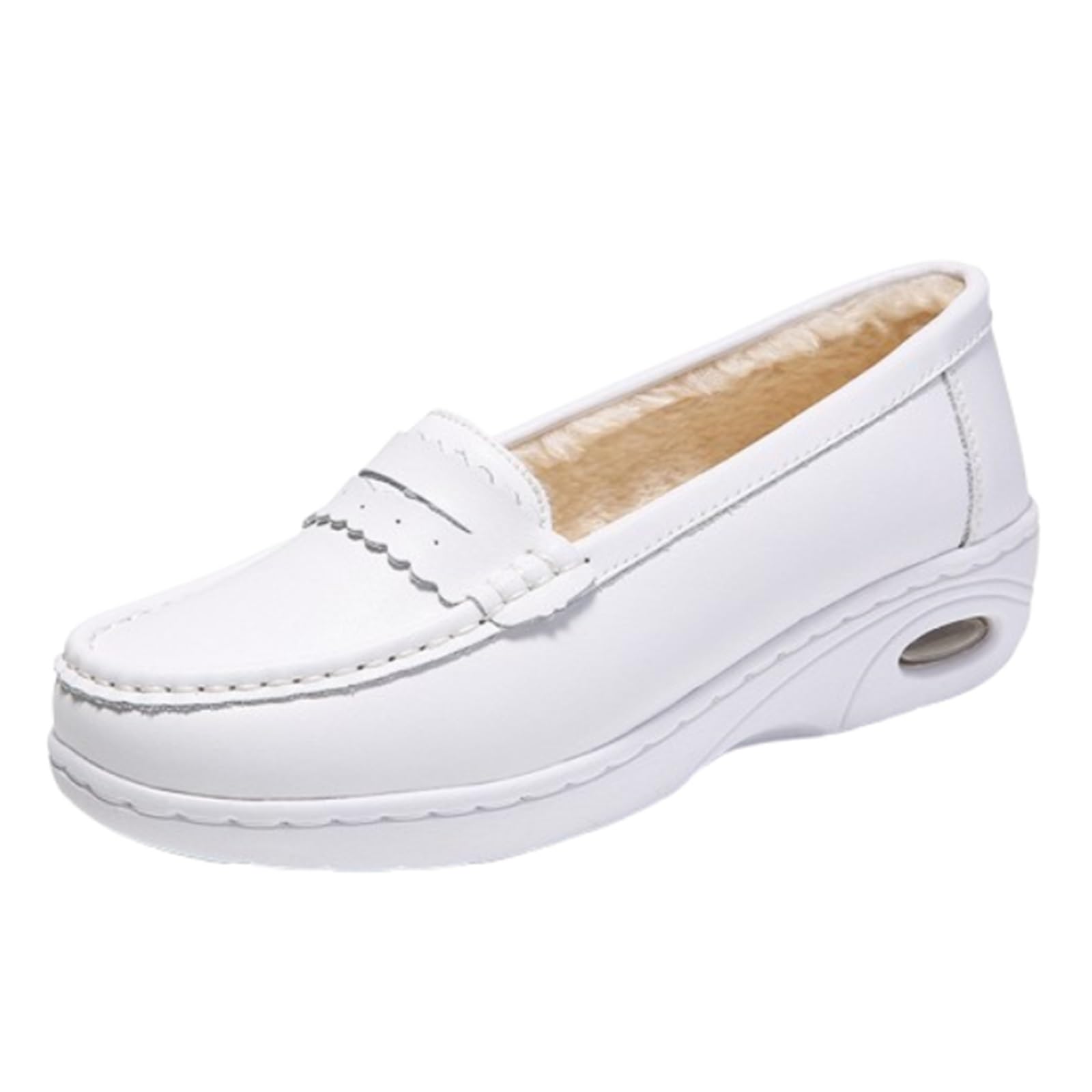 Sandalias Ortopédicas para Mujer, Zapatos De Enfermería Ligeros Transpirables Sin Cordones Y Antideslizantes para Mujer, Mocasines Blancos Restaurante Que No Cansan Los Pies
