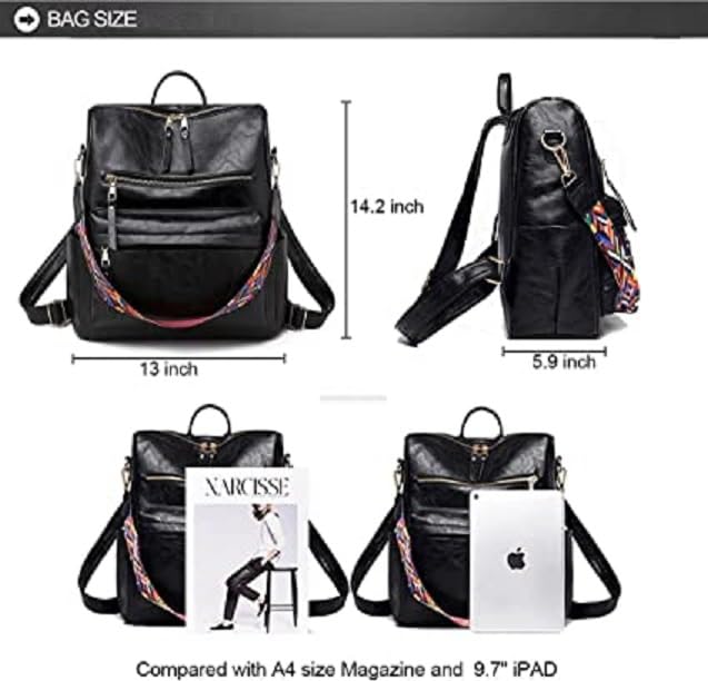 Image of Women High Qulity Multipurpose Backpack Handbag Purse, Travel Backpack Shoulder Bag for Ladies,Girls,Unisex