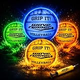 Wave Runner Grip-It Glow in the Dark LED Volleyball — Waterproof Light-Up Ball for Beach, Pool & Night Play — Sure-Grip Texture, Soft-Impact, Outdoor Sports Toy for Kids, Teens & Adults