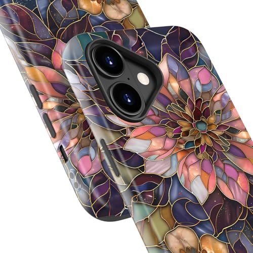 Image of Goodon for iPhone 17 Case Cute - Wireless Charging Compatible - Dual-Layer Hard Shell + Silicone Cover - Protective Phone Case with Trendy Designs for Women - Blooming Purple Flower | Dual-Layer Hard Shell + Silicone, Slim Fit Protective Phone Cover with Wildflower Designs for Women Girls