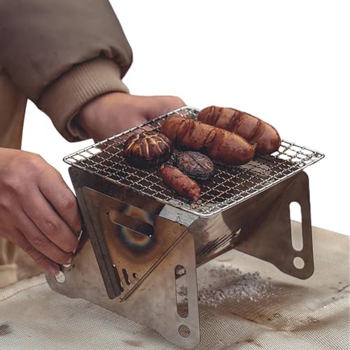Barbacoa Charcoal Grill - Reconiation de barbacoa plegable al aire libre con parrilla de carbón y piernas | Regalo práctico de barbacoa portátil para camping, de hatchback, picnics y