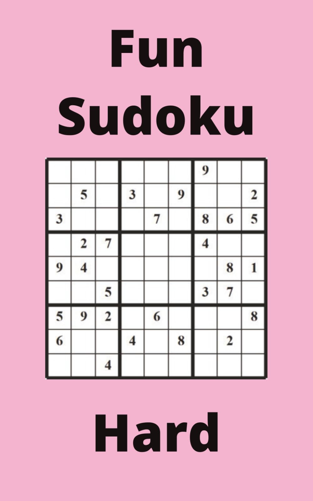 Pink Fun Sudoku Book, 9x9 Puzzles, 300 Pages, 5x8, Hard