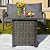 Sundale Outdoor 28 Inch Outdoor Fire Pit Table, 50000 BTU Propane Fire Pits with Rain Cover, Glass Stones and Lid, Wicker Gas Fire Pit for Outside Patio and Garden, CSA-Listed