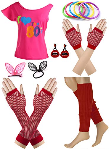 I Love The 80s Fans Disco Costume Accessories Set
