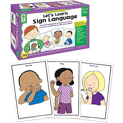 Key Education 160 American Sign Language Flash Cards for Kids, ASL Flash Cards for Kids PreK–Grade 2, ASL Cards for Beginners Covering 160 Sight Words, Alphabet, Numbers, Emotions, and More ASL Signs Cover