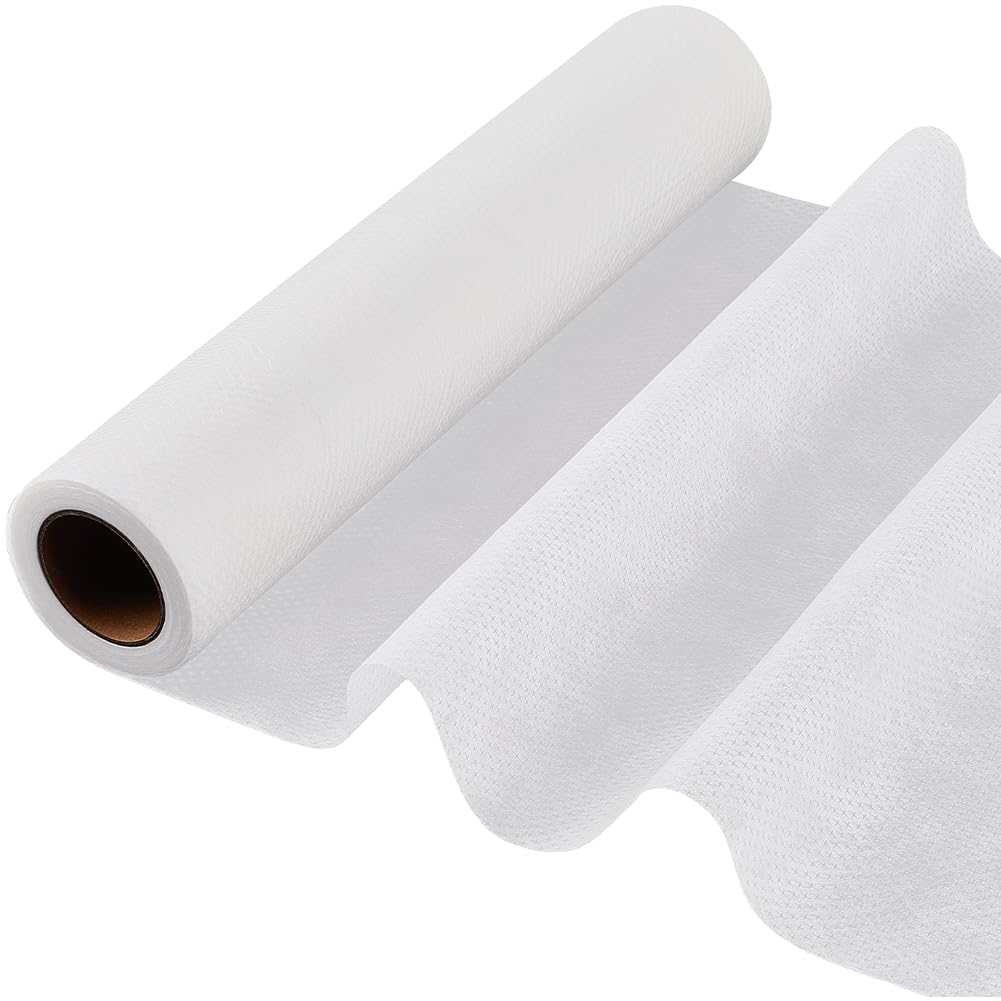 CRASPIRE Fusible Iron on No Show Mesh Machine Embroidery Stabilizer Backing 12in x 10Yd Lightweight Fusible Cut Away Stabilizer White Nylon Interlining Embroidery for Machine Embroidery Hand Sewing