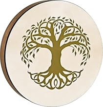 Frame Drum – This 16“ drum is suitable für shamanic drum journeys, meditations or sound journeys Powerful design – The Tree of Life on the surface symbolizes rebirth and new beginnings Natural material – The instrument has a solid frame made of siam ...