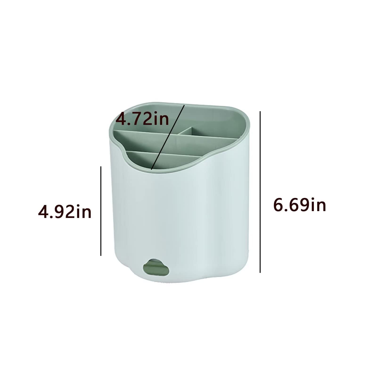 Typutomi Kitchen Utensil Holder, Wall Mounted Desktop Cutlery Organizer Chopsticks Holder Drying Rack with Drain Hole for Forks, Knives, Spoons, Chopsticks(Green)