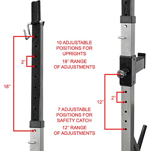 Valor Fitness BD-8 Independent Squat Stand Towers with Adjustable Uprights, J-Hooks, and Safety Catches