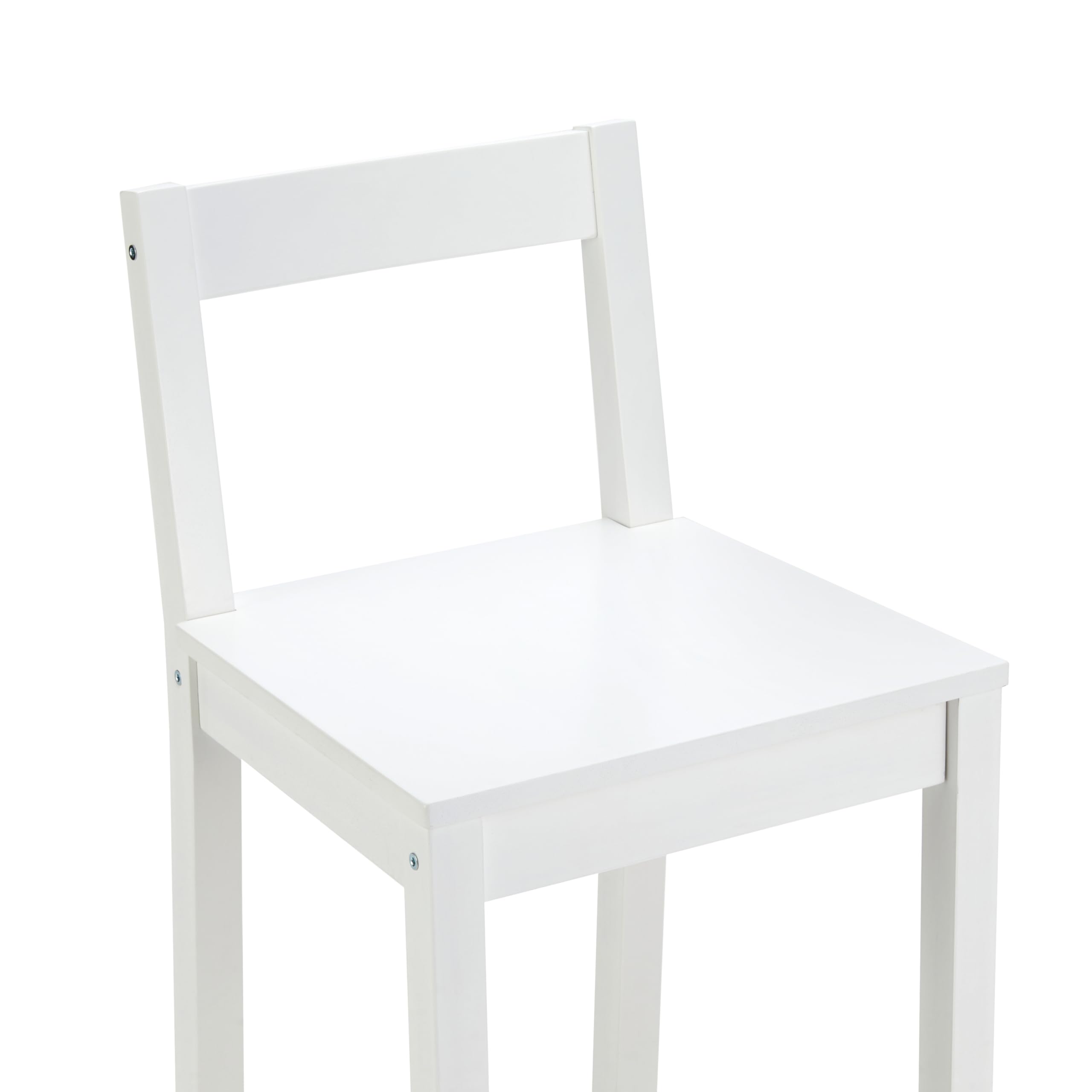 Amazon Basics Küchenhocker aus Holz, Barhocker mit Rückenlehne, Esszimmerstuhl, einfache Montage, modern, 2 Stück, 88 cm hoch, Weiß