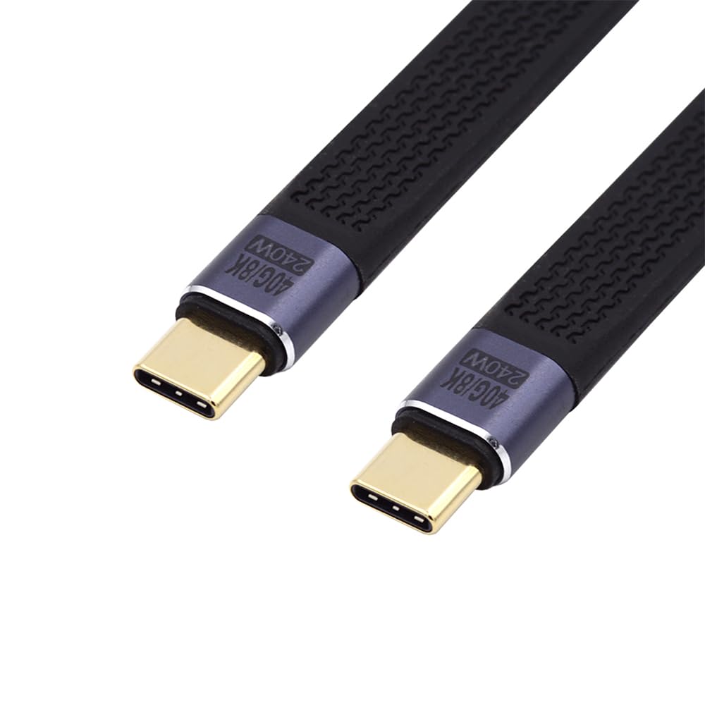 NFHK 240W Type-C USB-C Male to Male USB4 40Gbps 100W 8K Flat Slim FPC Data Cable for Laptop Phone 13cm