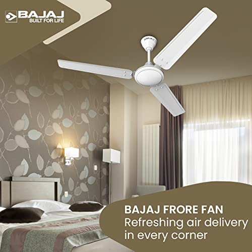 Bajaj Frore 1200 MM (48") Stars Rated Ceiling Fans for Home | BEE 1 star Rated Energy Efficient Ceiling Fan | Rust Free Coating for Long Life | High Air Delivery | 2-Yr Warranty 【White】 view 2