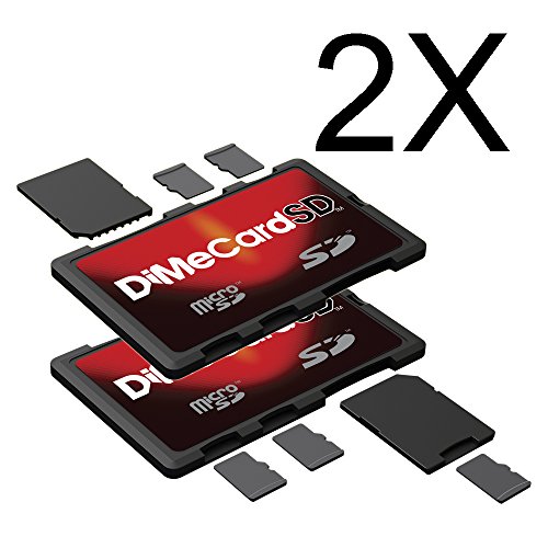 DiMeCard-SD Porte Cartes Mémoire SD + microSD MULTI-PACK, 2 pièces (format carte de crédit, étiquette inscriptible)