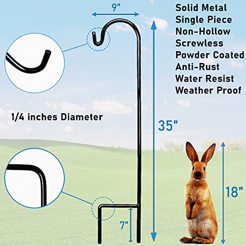 Ashman Shepherd's Hooks 35 Inch (8 Pack), Black, Made Of Premium Metal For Hanging Solar Lights, Bird Feeders, Mason Jars, Christmas Lights, Lanterns, Garden Stakes And Wedding Décor. #TOP5