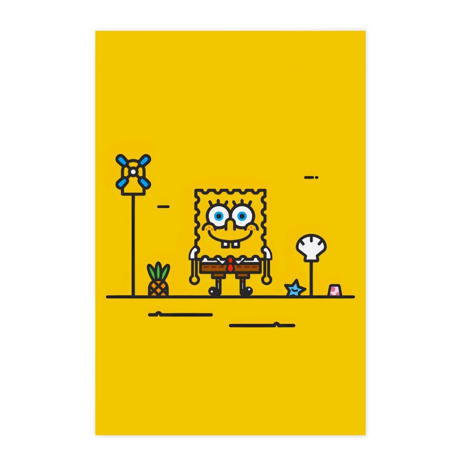 Amazon.co.jp: スポンジボブ ポスター 絵画 インテリア 壁紙用 壁紙