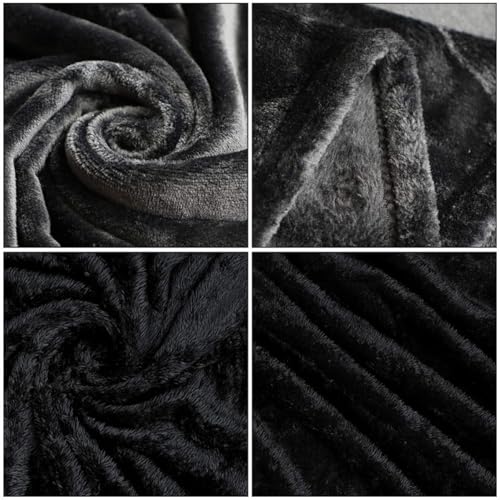 Couverture douce pour peau sensible en polyester corail noir - 4