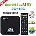 Produktbild VIDEN Android 7.1 TV Box, Smart TV Box Amlogic S905X Quad Core, 2 GB RAM & 16 GB ROM, 4K x 2K UHD H.265, HDMI, 2 USB, 2,4 GHz WiFi, Bluetooth 4.0, Web TV Box, Android Set-top Box + Fernbedienung